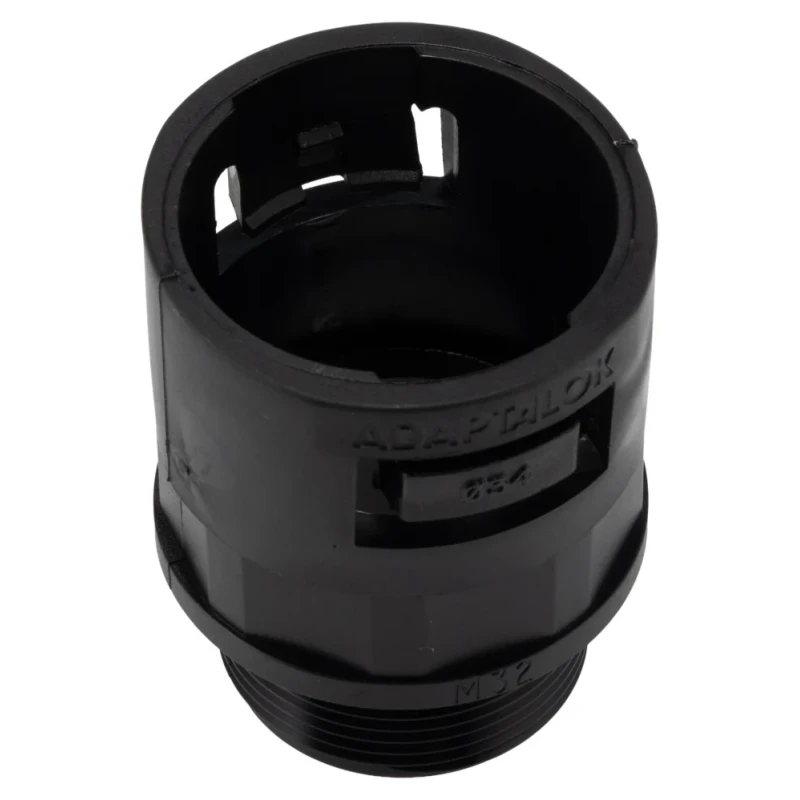 Adaptaflex Conduit Fitting Nickel Finish, Polyamide 66, 34 mm Nominal Size, M32 Threaded 7TCA296000R0957 AL34/M32/A/BL