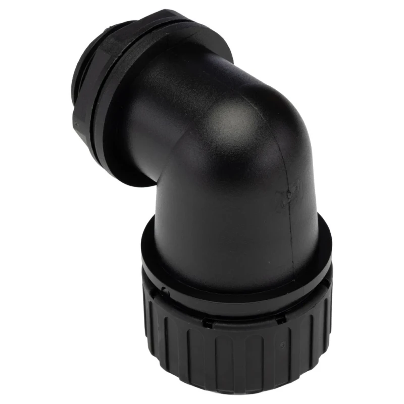 Adaptaflex Black Conduit Fitting 25 mm Nominal Size M25 Threaded Polyamide 66 IP67 Rated PF28/M25/90/BL