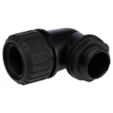 Adaptaflex Black Conduit Fitting 25 mm Nominal Size M25 Threaded Polyamide 66 IP67 Rated PF28/M25/90/BL