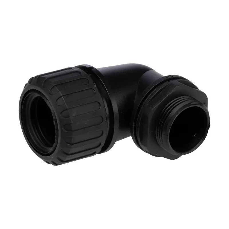 Adaptaflex Black Conduit Fitting 25 mm Nominal Size M25 Threaded Polyamide 66 IP67 Rated PF28/M25/90/BL
