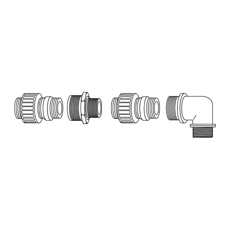Adaptaflex Black Conduit Fitting 25 mm Nominal Size M25 Threaded Polyamide 66 IP67 Rated PF28/M25/90/BL