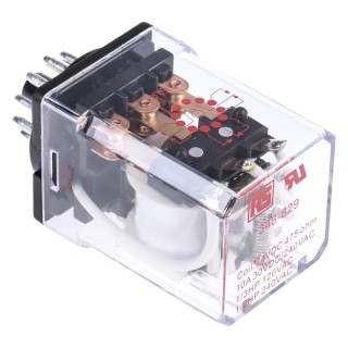RS PRO Power Relay 24V DC Coil 10A Switching Current 3PDT Silver Alloy Contacts 1.2W Coil Power 348-829