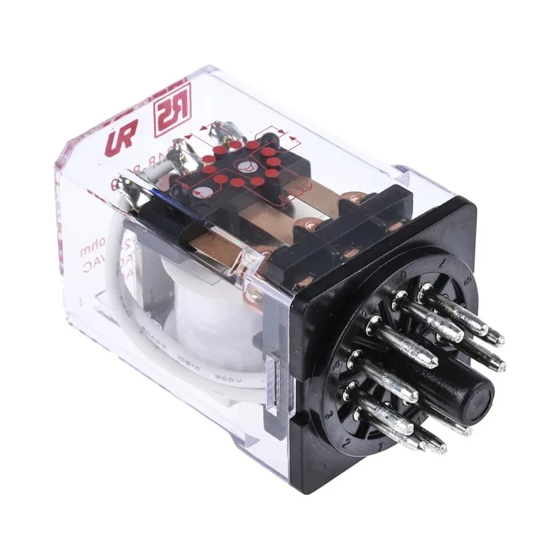 RS PRO Power Relay 24V DC Coil 10A Switching Current 3PDT Silver Alloy Contacts 1.2W Coil Power 348-829