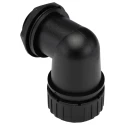 Adaptaflex Polyamide 66 Conduit Fitting 32 mm Nominal Size Black, IP67 Rated, M32 Threaded Right-Angle PF34/M32/90/BL
