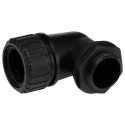 Adaptaflex Polyamide 66 Conduit Fitting 32 mm Nominal Size Black, IP67 Rated, M32 Threaded Right-Angle PF34/M32/90/BL