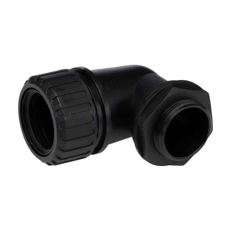 Adaptaflex Polyamide 66 Conduit Fitting 32 mm Nominal Size Black, IP67 Rated, M32 Threaded Right-Angle PF34/M32/90/BL
