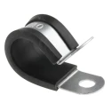 RS PRO Black Plated Steel Cable Clip, 14 mm Max. Bundle Diameter, Screw Fixing 1.4 mm Thickness 12.7 mm Width 186-5375