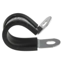 RS PRO Black Plated Steel Cable Clip, 14 mm Max. Bundle Diameter, Screw Fixing 1.4 mm Thickness 12.7 mm Width 186-5375