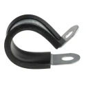 RS PRO Black Plated Steel Cable Clip P Clamp, Screw Fixing, 16 mm Max Bundle Diameter, 12.7 x 1.4 x 1.4 mm 186-5381