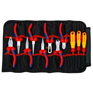 Knipex 11 Piece Electrician Tool Kit Tool Roll VDE 1000V Approved 00 19 41