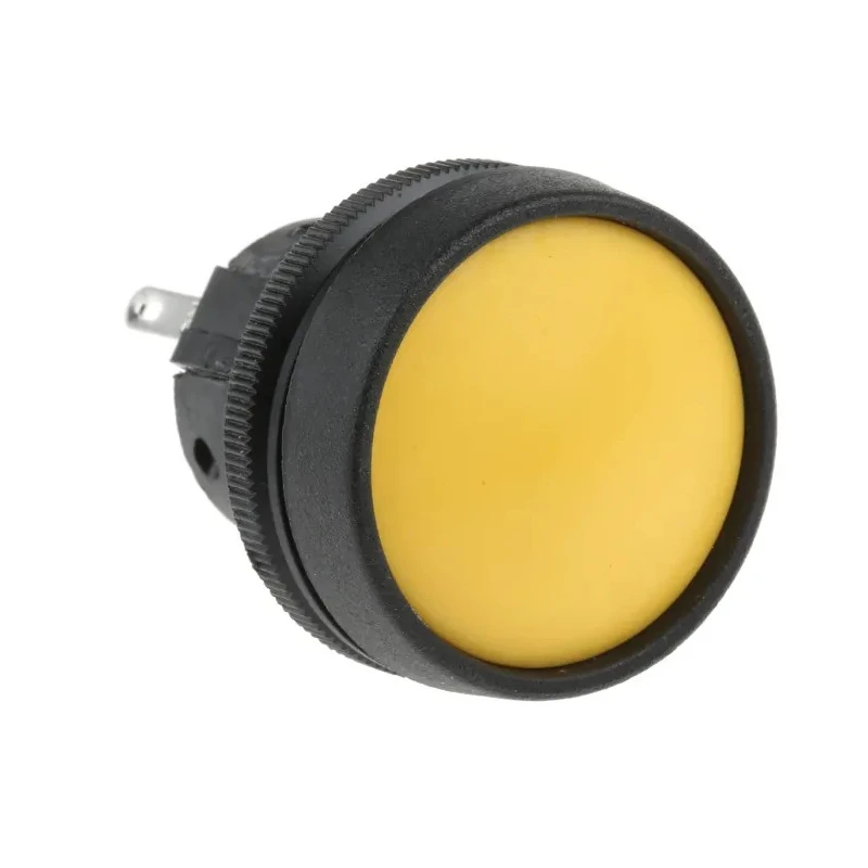 ITW Switches 76-91 Series Momentary Panel Mount Push Button Switch, Yellow Actuator, 22.5 mm Cutout, SPDT 76-9115/439088