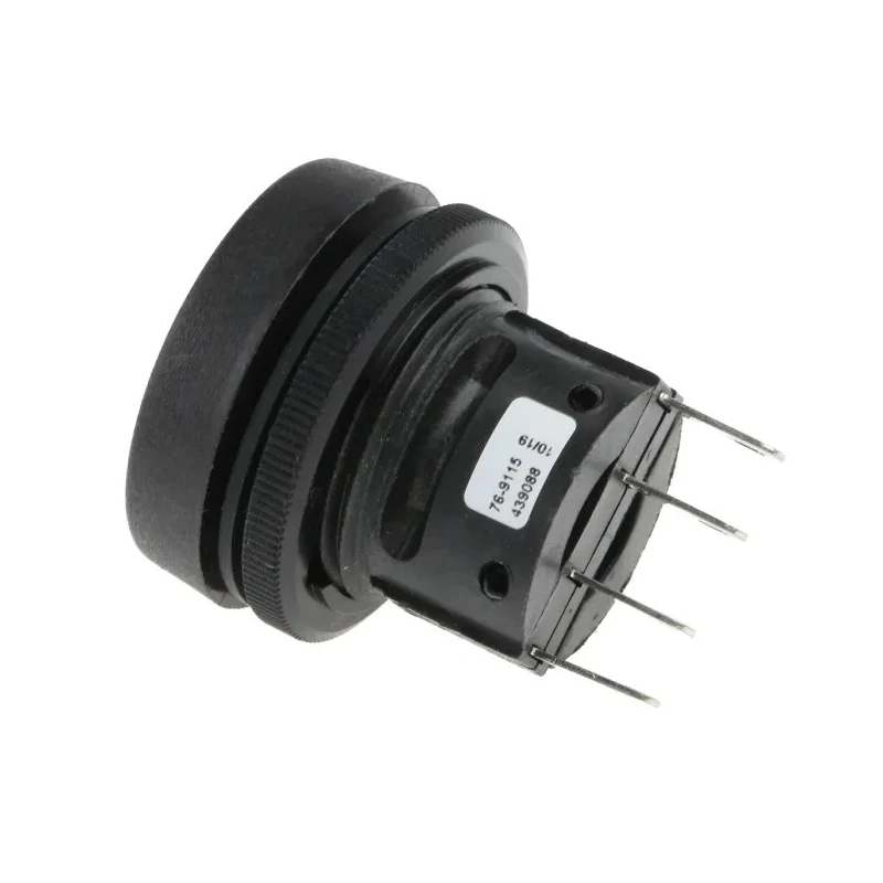 ITW Switches 76-91 Series Momentary Panel Mount Push Button Switch, Yellow Actuator, 22.5 mm Cutout, SPDT 76-9115/439088