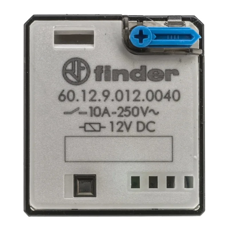 Finder 60 Series Power Relay, 12V DC Coil, 10A Switching Current, DPDT, PCB Pin Terminals 60.12.9.012.0040