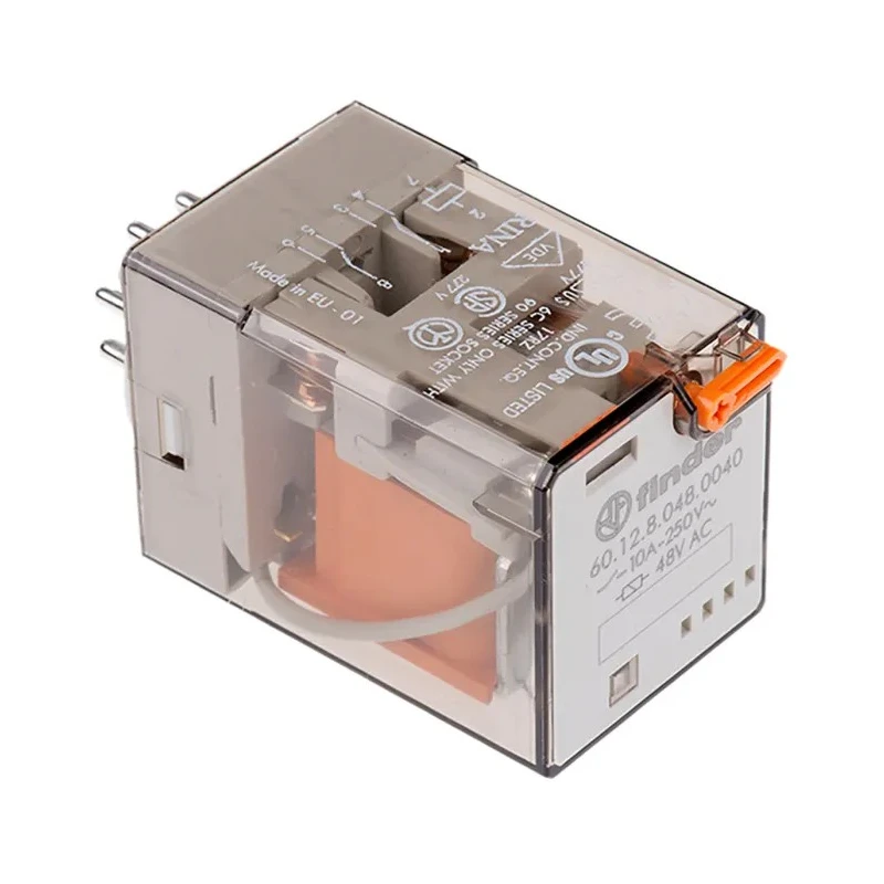 Finder Power Relay 48V AC Coil, 10A Switching Current, DPDT Contact Configuration 60.12.8.048.0040