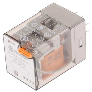 Finder Power Relay 24V AC Coil Voltage 10A Switching Current DPDT Contact Configuration 60.12.8.024.0040
