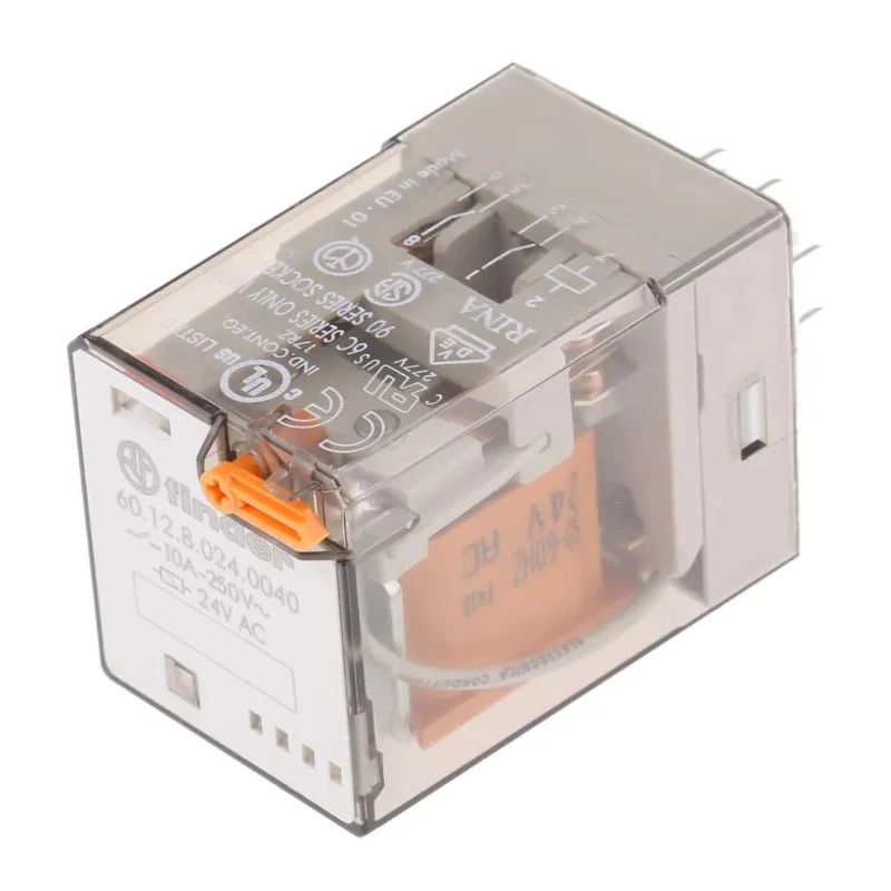 Finder Power Relay 24V AC Coil Voltage 10A Switching Current DPDT Contact Configuration 60.12.8.024.0040