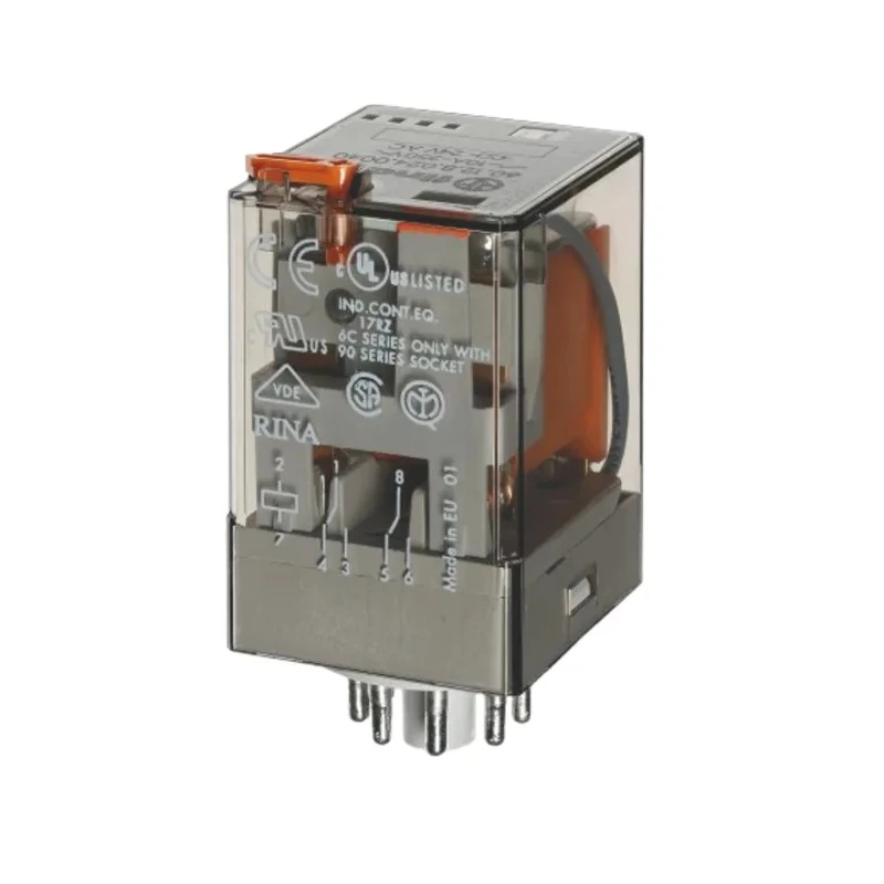 Finder Power Relay 24V AC Coil Voltage 10A Switching Current DPDT Contact Configuration 60.12.8.024.0040