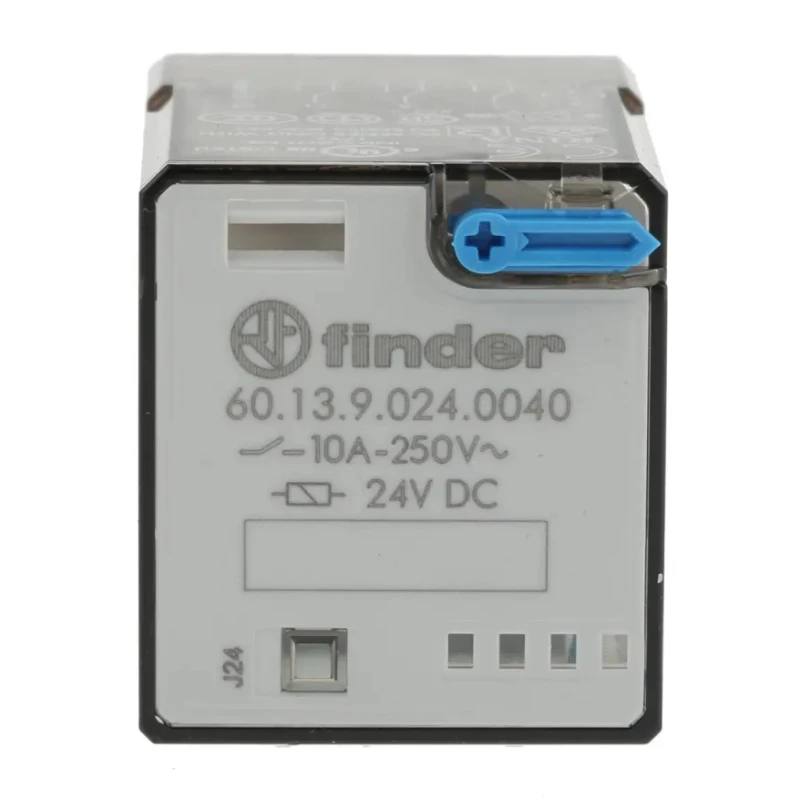 Finder Power Relay, 24V DC Coil Voltage, 10A Switching Current, 3PDT Contact Configuration, Silver Alloy 60.13.9.024.0040
