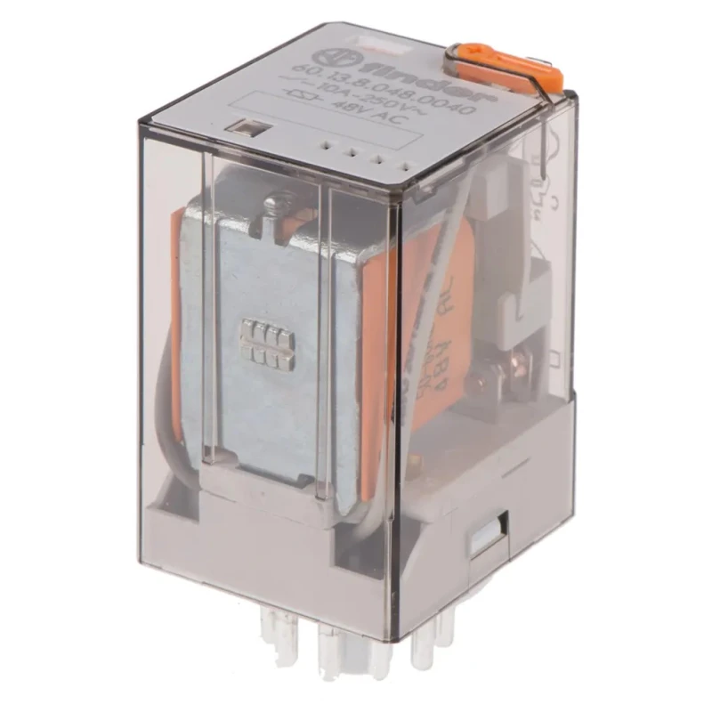 Finder Power Relay 48V AC Coil 10A Switching Current 3PDT PCB Pin Terminals 60.13.8.048.0040