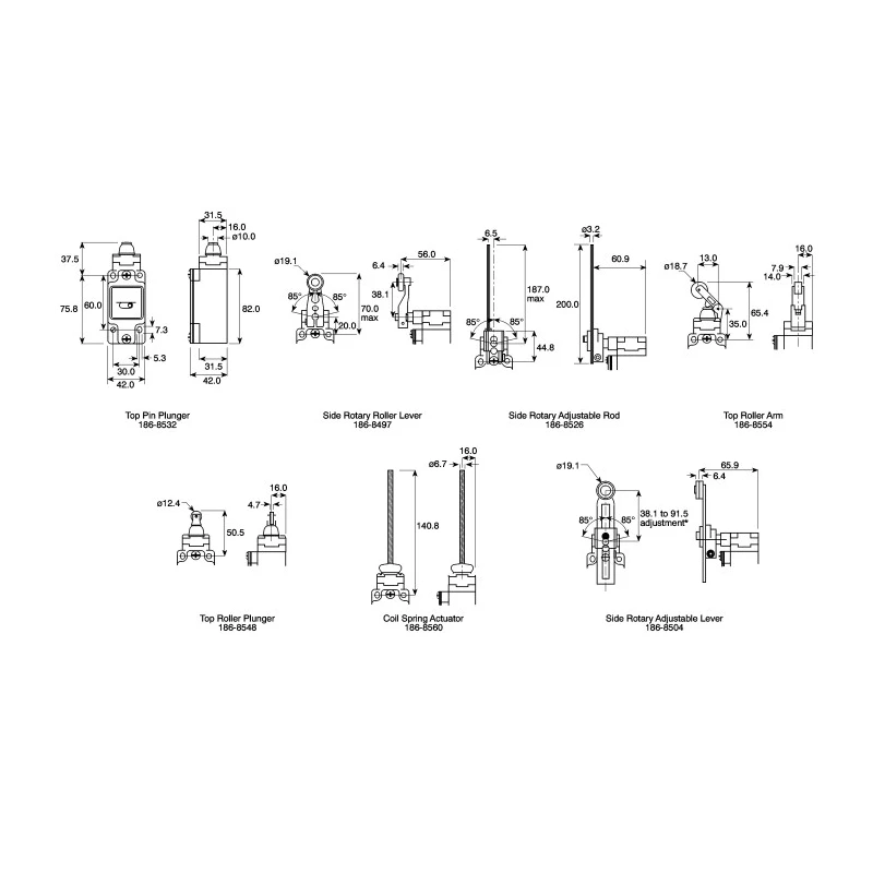 Honeywell Technologies GLF Series Roller Lever Limit Switch, SPDT Contact, IP67, Die Cast Zinc Epoxy Coated GLFC01A1B