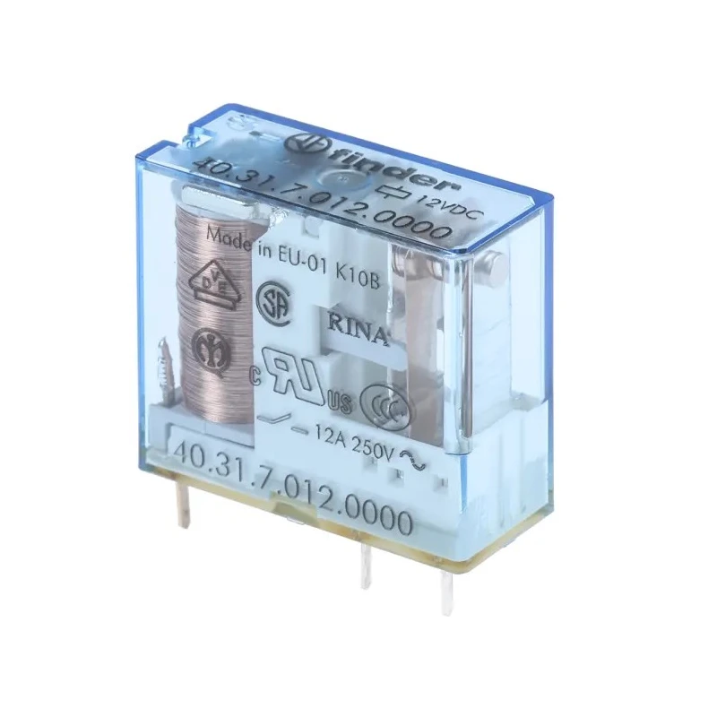 Finder Power Relay 12V DC Coil 10A Switching Current SPDT 40.31.7.012.0000