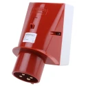 MENNEKES Industrial Power Connector Red Wall Mount 4P 32A 400V Phase Inverter IP44 Orientation 25° IP44 