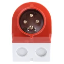 MENNEKES Industrial Power Connector Red Wall Mount 4P 32A 400V Phase Inverter IP44 Orientation 25° IP44 