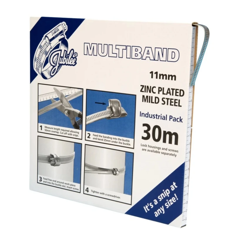 Jubilee Zinc Plated Mild Steel Hex Screw Hose Clip 11mm MB1702