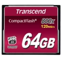 Transcend 64GB Compact Flash Card MLC NAND Flash CE BSMI FCC 85°C TS64GCF800
