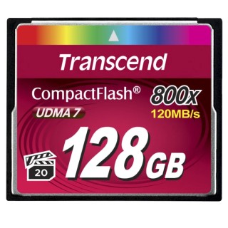 Transcend Compact Flash Card 128 MB MLC NAND Flash 800x Speed Rating TS128GCF800