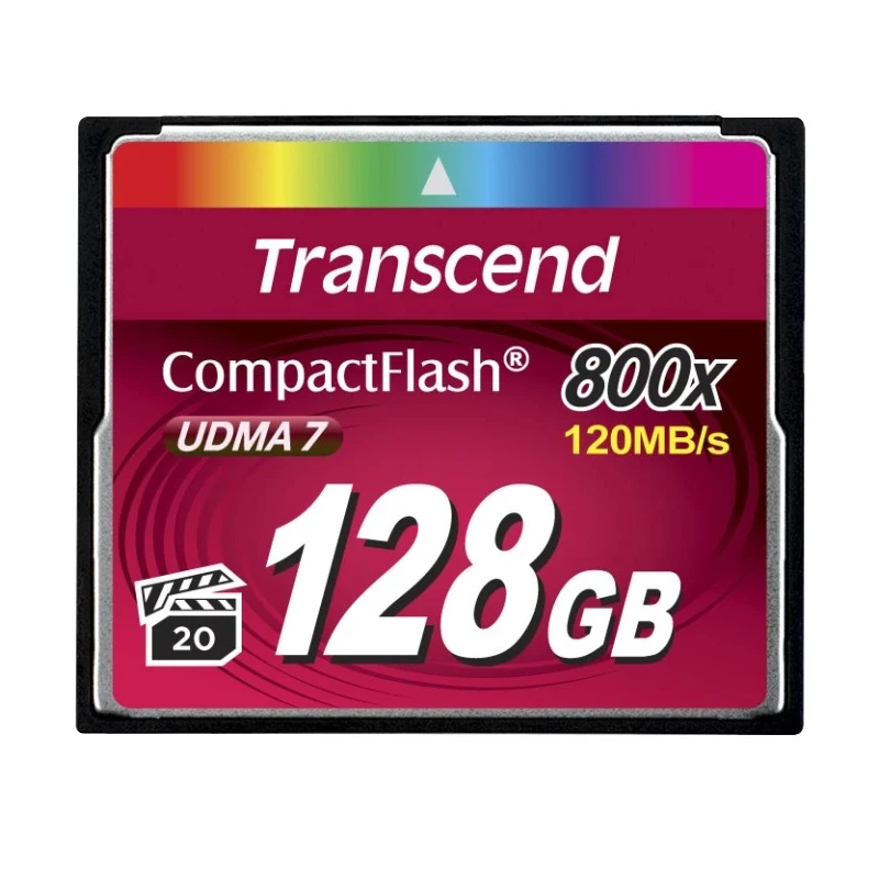 Transcend Compact Flash Card 128 MB MLC NAND Flash 800x Speed Rating TS128GCF800