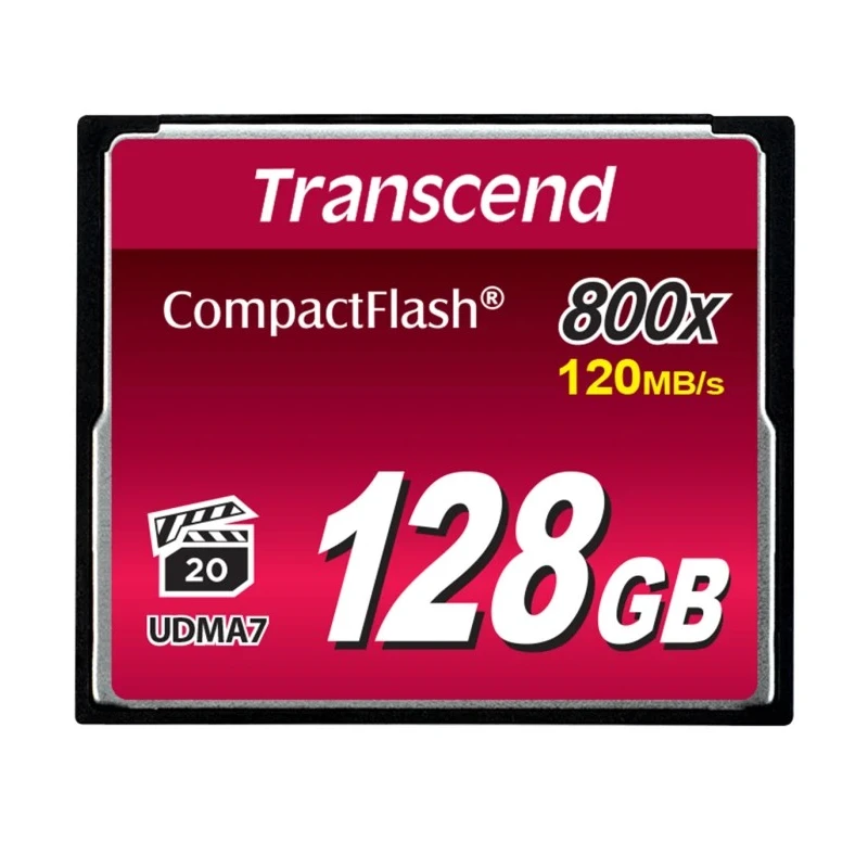 Transcend Compact Flash Card 128 MB MLC NAND Flash 800x Speed Rating TS128GCF800