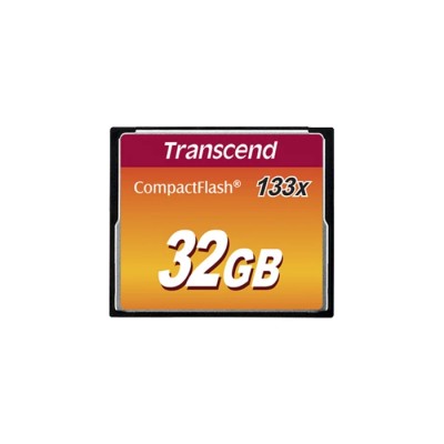 Transcend Compact Flash Card 32 GB MLC NAND Flash CompactFlash 133x Read 50 Mbps Write 20 Mbps TS32GCF133