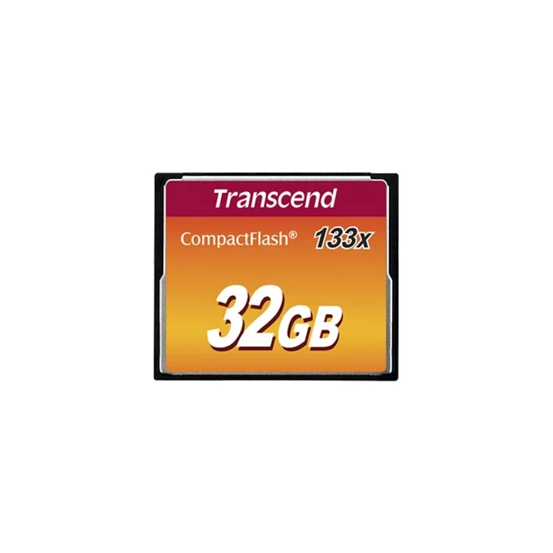 Transcend Compact Flash Card 32 GB MLC NAND Flash CompactFlash 133x Read 50 Mbps Write 20 Mbps TS32GCF133