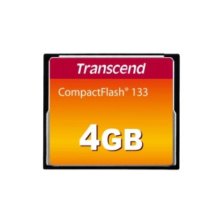 Transcend Compact Flash Card 4GB MLC Memory, 133x Speed Rating, 50MBps Read, 20MBps Write TS4GCF133
