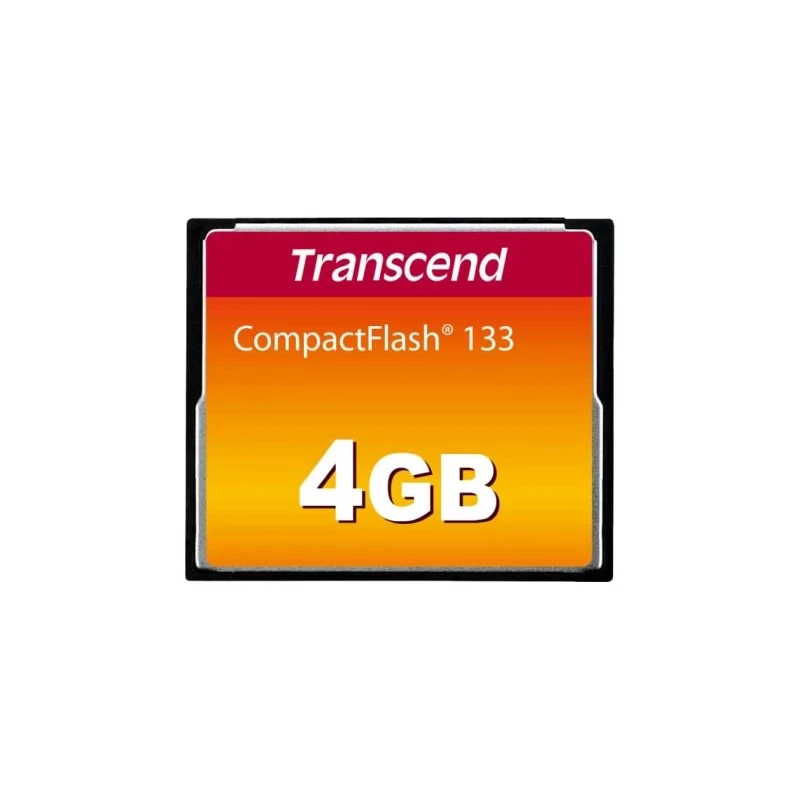 Transcend Compact Flash Card 4GB MLC Memory, 133x Speed Rating, 50MBps Read, 20MBps Write TS4GCF133