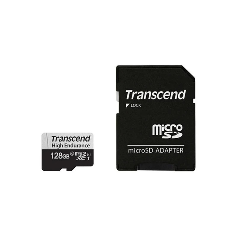 Transcend 128 GB MicroSDXC High Endurance microSD Memory Card Class 10 TS128GUSD350V