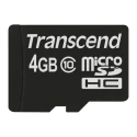 Transcend 4 GB MicroSD Memory Card, Class 10, Adapter Included, Operating Temperature -25°C to 85°C TS4GUSDC10