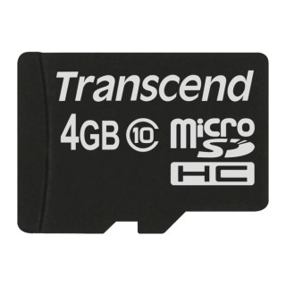 Transcend 4 GB MicroSD Memory Card, Class 10, Adapter Included, Operating Temperature -25°C to 85°C TS4GUSDC10