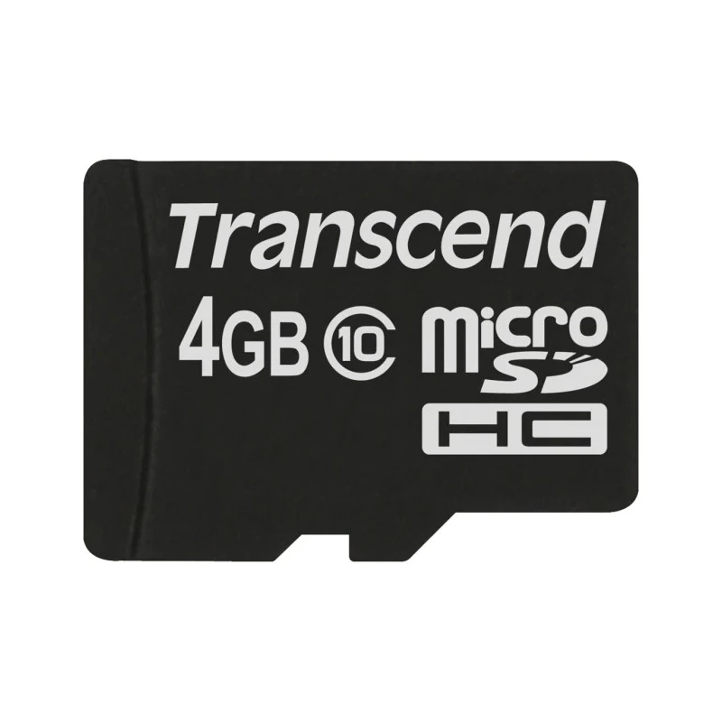 Transcend 4 GB MicroSD Memory Card, Class 10, Adapter Included, Operating Temperature -25°C to 85°C TS4GUSDC10