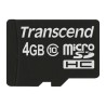 Transcend 4 GB MicroSD Memory Card, Class 10, Adapter Included, Operating Temperature -25°C to 85°C TS4GUSDC10