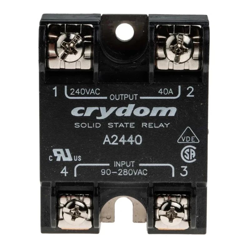 Crydom 1 Series Solid State Relay Panel Mount 40A Load Current 280 Vrms Load Voltage 280 Vrms Control Voltage A2440