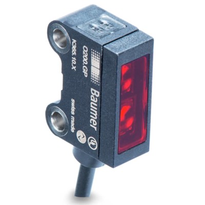 Baumer Background Suppression Photoelectric Sensor, Block Type, PNP Output, 3 mm to 15 mm Detection O200.GR.F-PV1Z.72NV/BX15