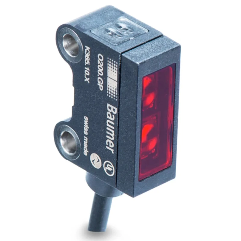 Baumer Background Suppression Photoelectric Sensor, Block Type, PNP Output, 3 mm to 15 mm Detection O200.GR.F-PV1Z.72NV/BX15