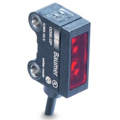 Baumer Background Suppression Photoelectric Sensor, Block Sensor, 20 mm to 120 mm Detection Range, Push O200.GP-GW1J.72NV