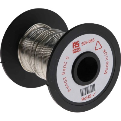 RS PRO Tinned Copper Wire 0.91 mm OD Single Strand 34.6 m Reel 355-063