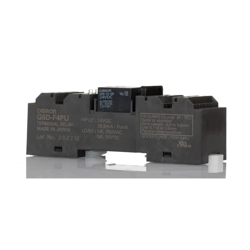 Omron Solid State Relay 24V DC Coil Voltage 5A Switching Current SPST Contact Configuration DIN Rail Mount G6D-F4PU