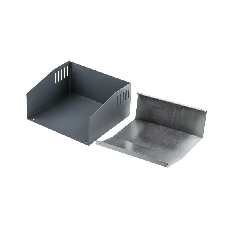 Hammond 500 Series Grey Aluminium Steel Desktop Enclosure Sloped Front 180 mm x 196 mm x 100 mm 500-0940