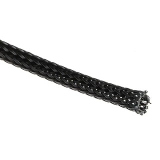 HellermannTyton Expandable Braided Polyethylene Terephthalate Black Cable Sleeve 5m Length 7 mm 170-10400 HEGP04-PET-BK