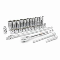 GearWrench 29-Piece 3/8 in 12 Point Socket Set Chrome Alloy Steel 8-19 mm 80692